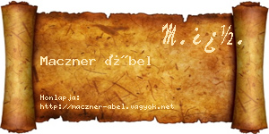 Maczner Ábel névjegykártya