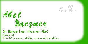 abel maczner business card